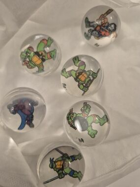 Teenage Mutant Ninja Turtles Clear Marbles - Green Characters